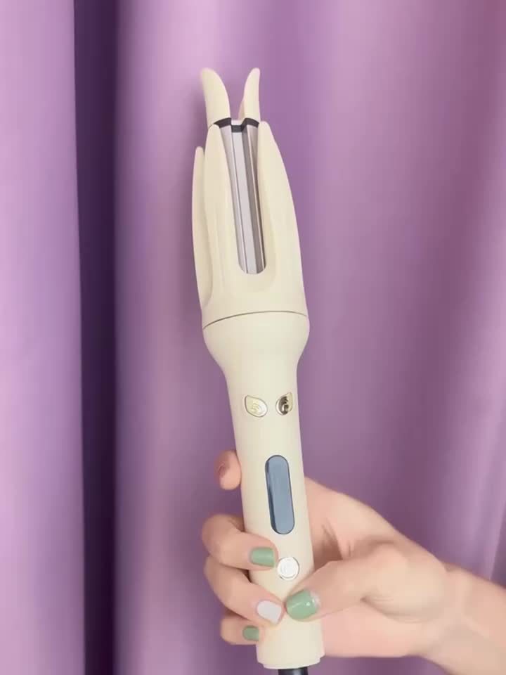Auto Hair Curler with Rotation, 4 Heat Settings (300°-410°F) for All Hair Types, Automatic Curling Iron with Anti-Scald Shell & Dual Rotation for Beach Waves & Spiral Curls