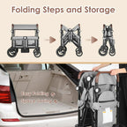 Osmika Foldable Wagon Stroller - All-Terrain Baby Stroller Wagon Outdoor (CP)