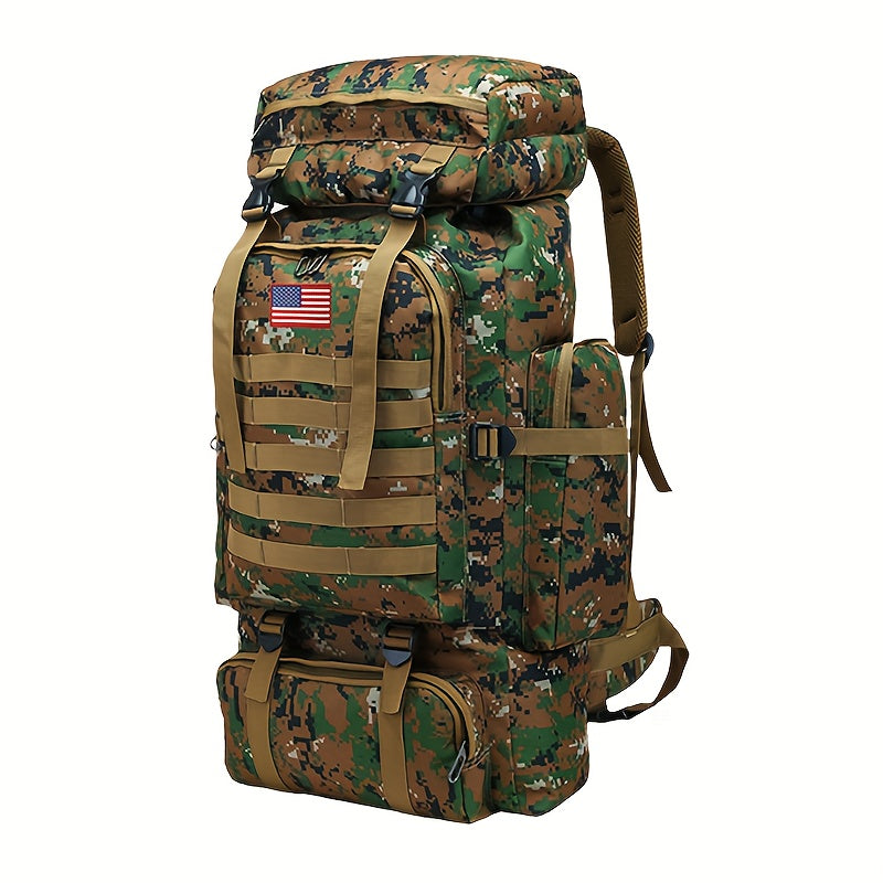 70L Hiking Backpack for Men, Waterproof Lightweight Camping Backpack, Military Rucksack with Molle, 3-Day Assault Pack for Travel, Climbing, Outdoor Sports