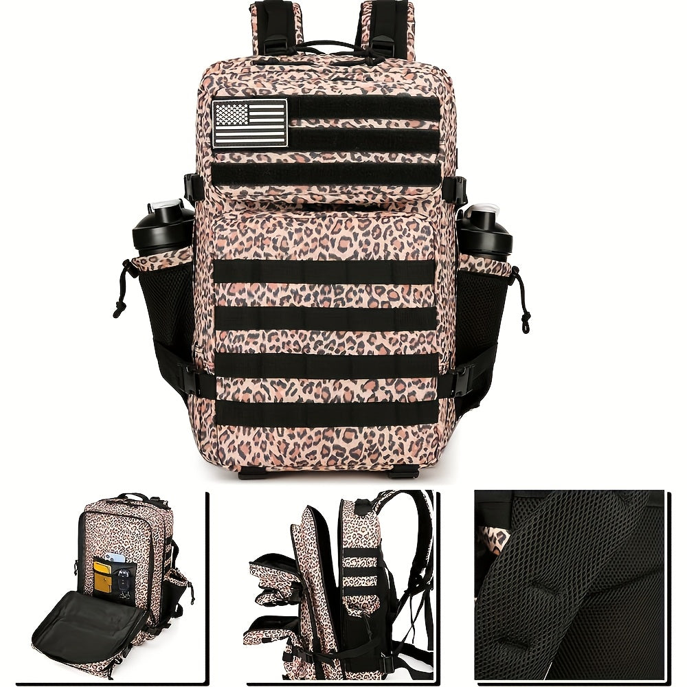 Military 45L Tactical Assault Backpack 3 day assault pack with Molle Waterproof backpack Leopard