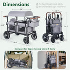Osmika Foldable Wagon Stroller - All-Terrain Baby Stroller Wagon Outdoor (CP)