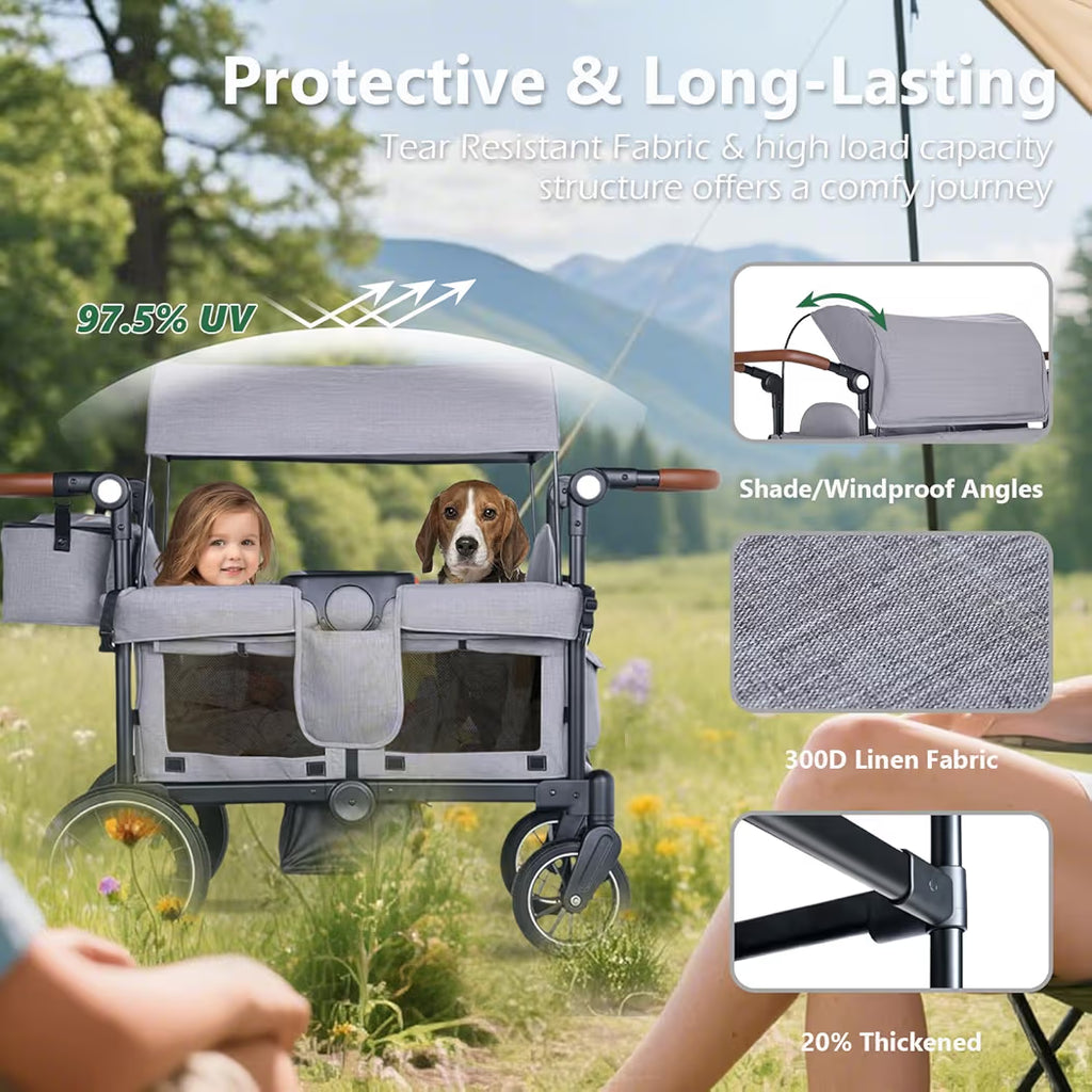 Osmika Foldable Wagon Stroller - All-Terrain Baby Stroller Wagon Outdoor (CP)