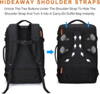 40L Flight Approved Travel Backpack: Expandable Water-Resistant Weekender Bag