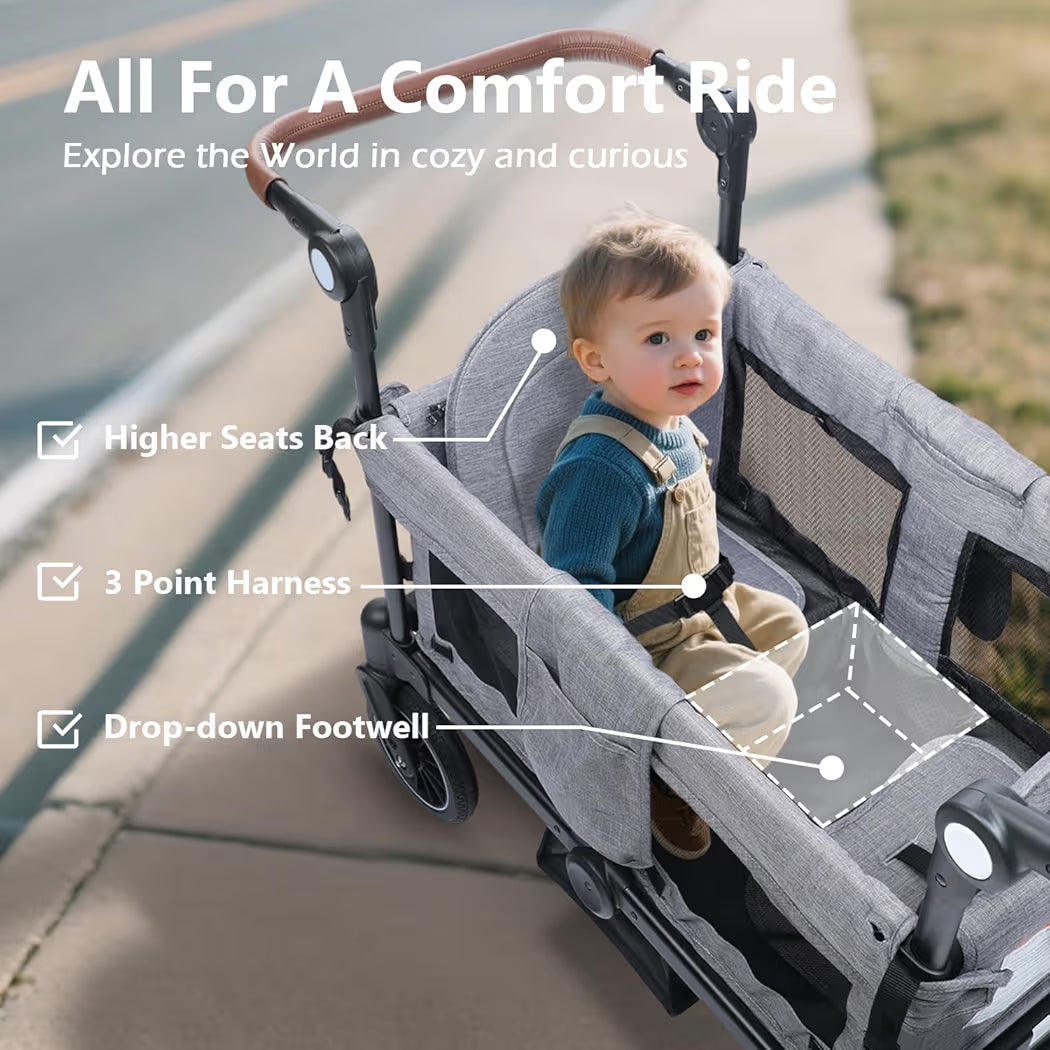 Osmika Foldable Wagon Stroller - All-Terrain Baby Stroller Wagon Outdoor (CP)