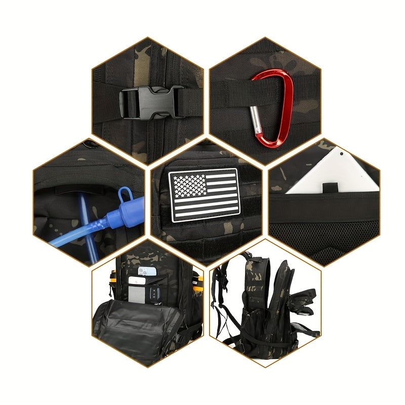 Military 45L Tactical Assault Backpack 3 day assault pack with Molle Waterproof backpack Camouflage