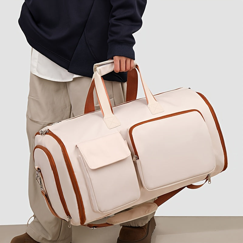 Convertible Travel Garment Bag, Overnight Bag Waterproof Carry-on Garment Duffel Bag for Men Women - 2 in1 Hanging Suitcase Suit Business Travel Bag