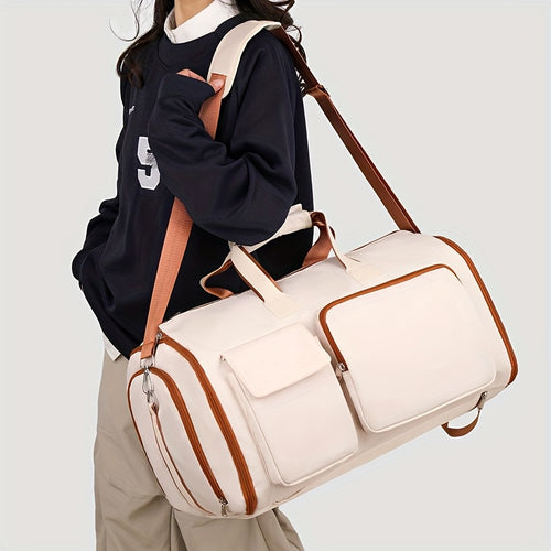 Convertible Travel Garment Bag, Overnight Bag Waterproof Carry-on Garment Duffel Bag for Men Women - 2 in1 Hanging Suitcase Suit Business Travel Bag