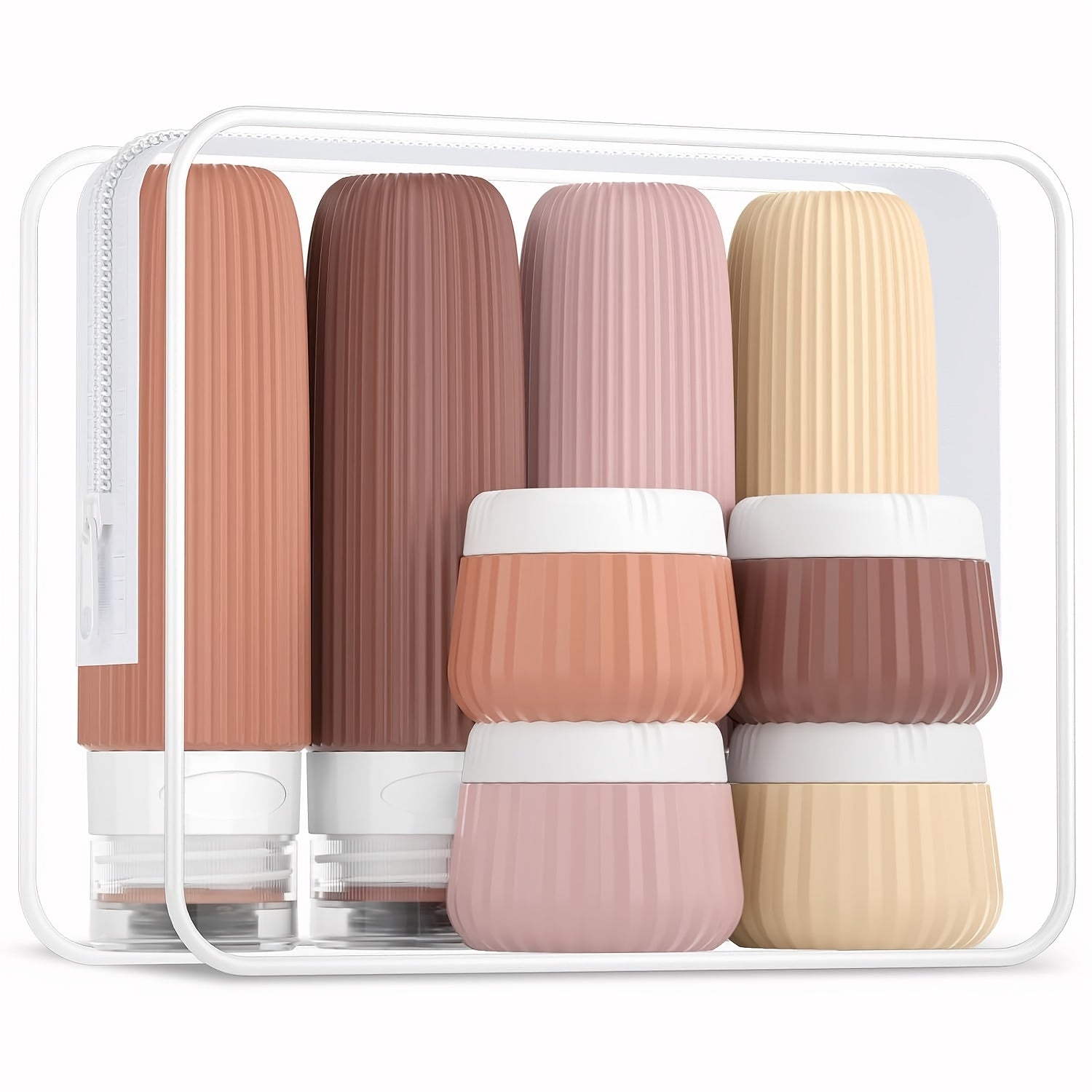 Travel Size Wash And Bath Products 3 Ounce, With Clear Bag, Leak-Proof Silicone Squeezable Travel Necessary accessories