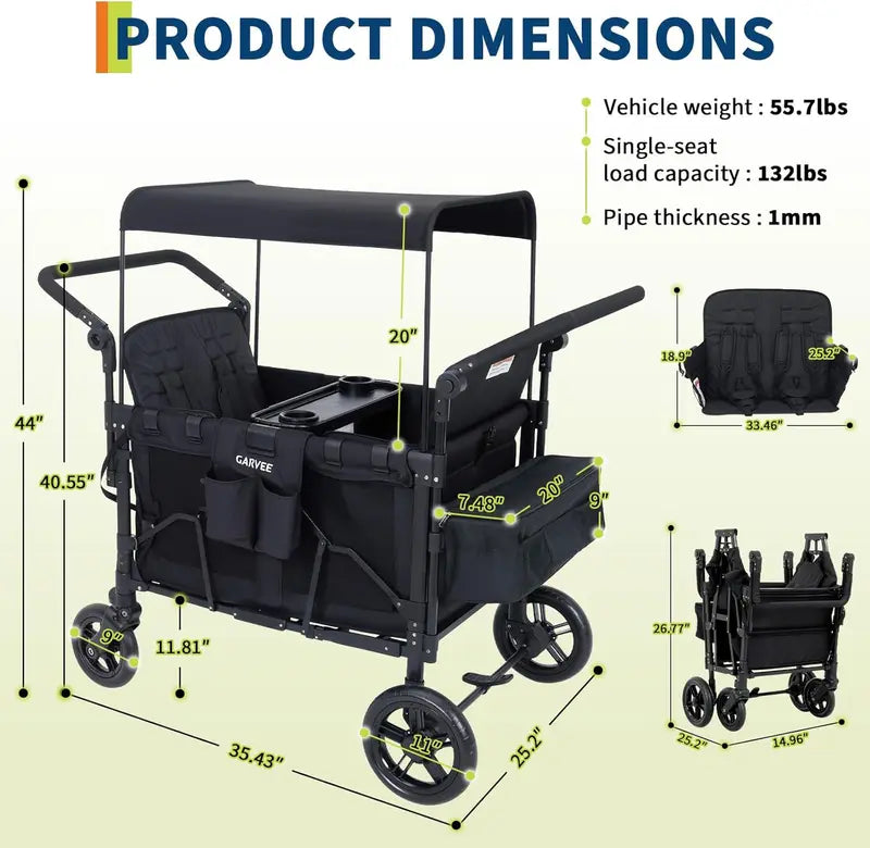 Osmika 4 Seater Wagon Stroller - Premium All-Terrain Wagon