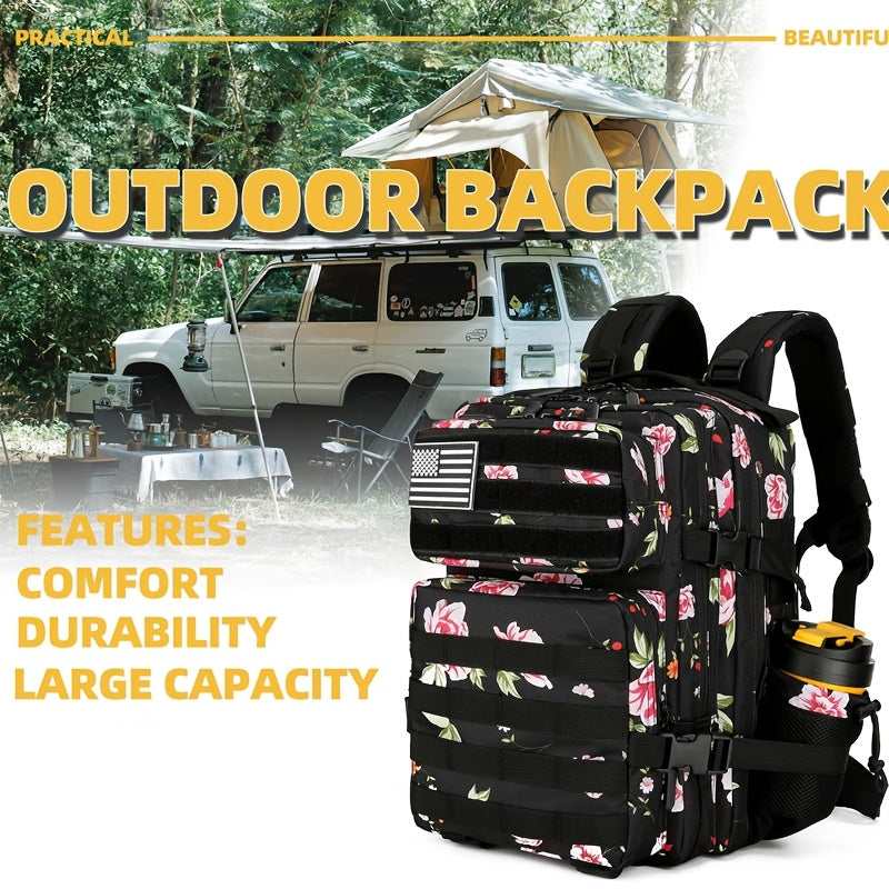 Military 45L Tactical Assault Backpack 3 day assault pack with Molle Waterproof backpack Peony