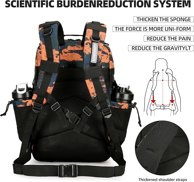 Military 45L Tactical Assault Backpack 3 day assault pack with Molle Waterproof backpack Mars Camo