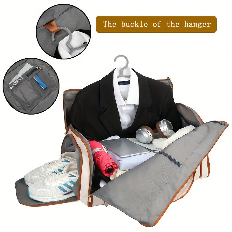 Convertible Travel Garment Bag, Overnight Bag Waterproof Carry-on Garment Duffel Bag for Men Women - 2 in1 Hanging Suitcase Suit Business Travel Bag