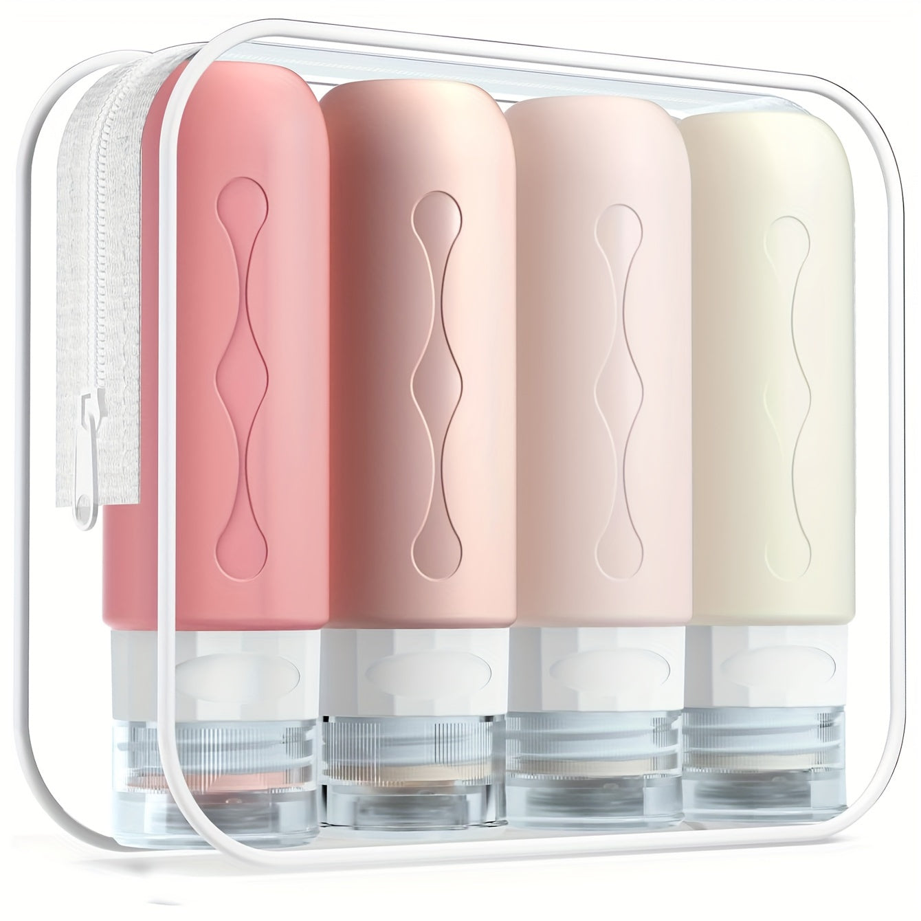 Silicone Travel Bottles - TSA-Approved Leakproof Containers - BPA-Free Fillable Liquid Travel Accessories, 3 oz, Round Unscented for Shampoo Lotion, Hand Wash, etc...