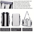 Travel Backpack for Women Men Carry On Backpack fits 16” Laptop Waterproof Convertible Backpack with Shoe Compartment (Grey)