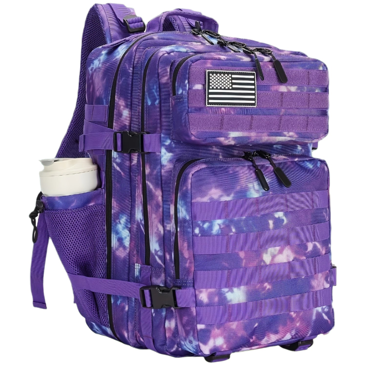 Military 45L Tactical Assault Backpack 3 day assault pack with Molle Waterproof backpack Purple Magic Color