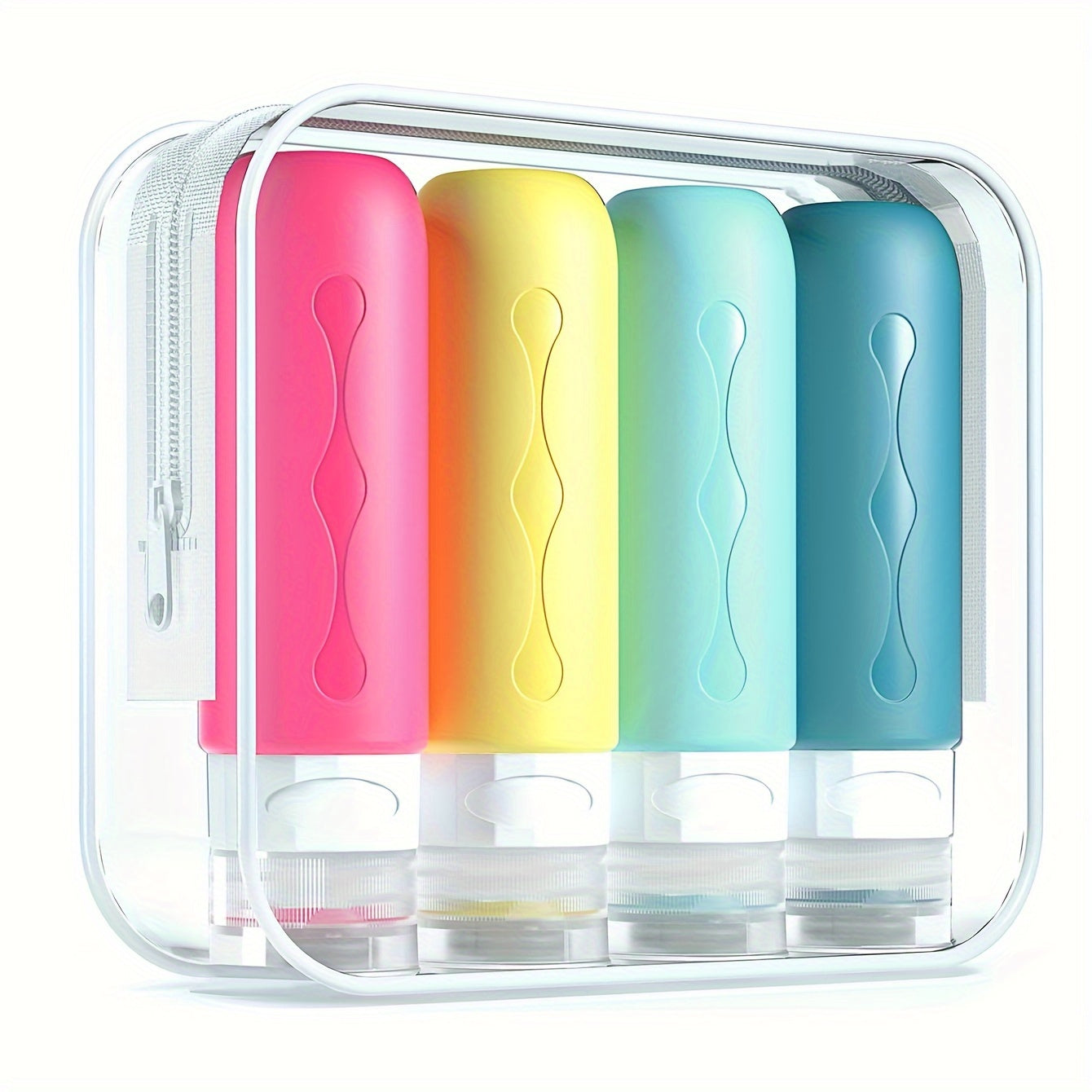 Silicone Travel Bottles - TSA-Approved Leakproof Containers - BPA-Free Fillable Liquid Travel Accessories, 3 oz, Round Unscented for Shampoo Lotion, Hand Wash, etc...