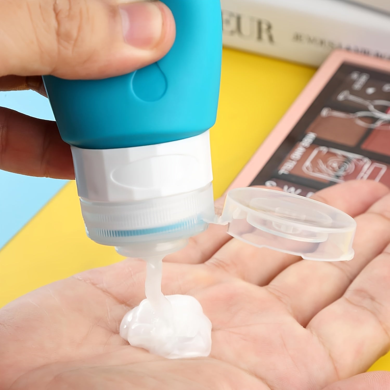Silicone Travel Bottles - TSA-Approved Leakproof Containers - BPA-Free Fillable Liquid Travel Accessories, 3 oz, Round Unscented for Shampoo Lotion, Hand Wash, etc...