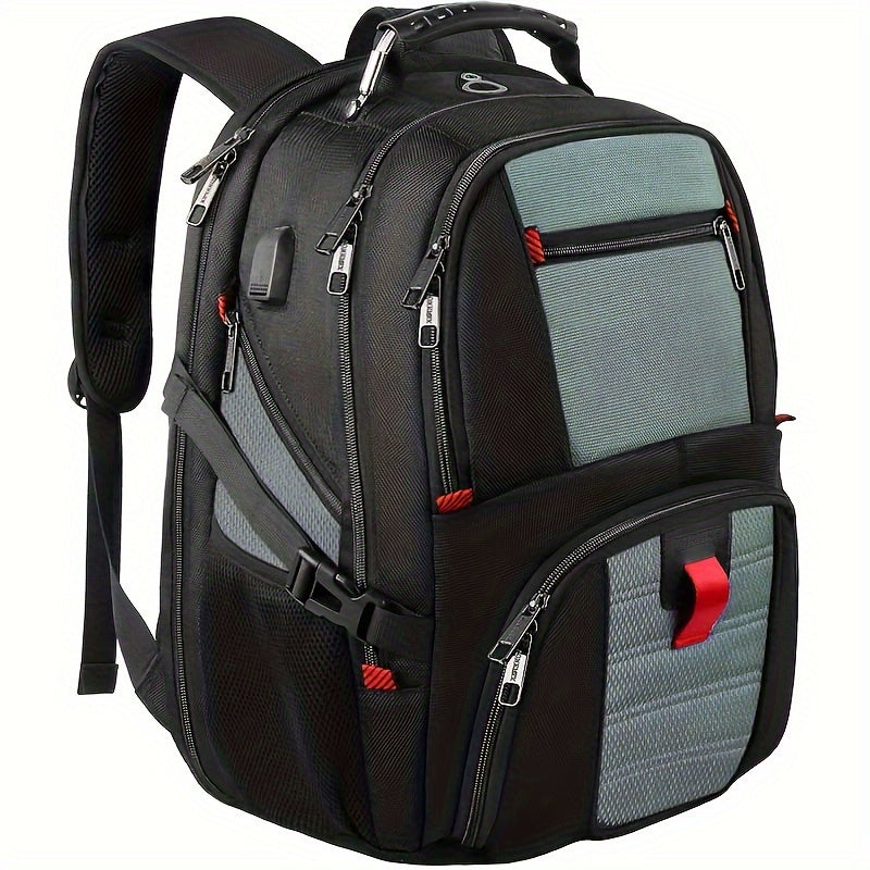 Extra Large Travel Backpack for Men Women: 17 in Laptop Backpacks for School, Anti Theft TSA Travel Bag with USB Charging Port, Business Computer Bag