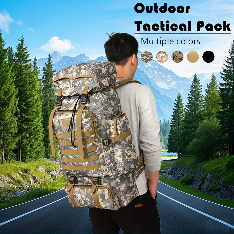 70L Hiking Backpack for Men, Waterproof Lightweight Camping Backpack, Military Rucksack with Molle, 3-Day Assault Pack for Travel, Climbing, Outdoor Sports