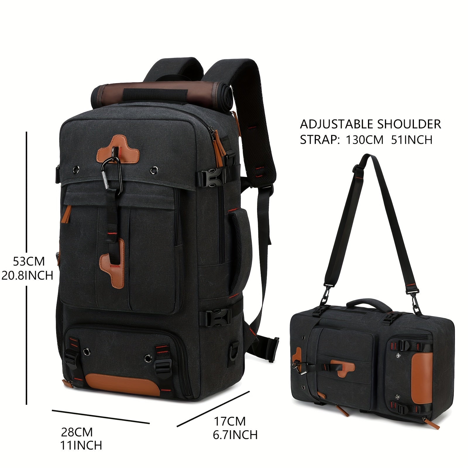 Travel Backpack for Women Men Carry On Backpack fits 18” Laptop Waterproof Convertible Backpack with Shoe Compartment