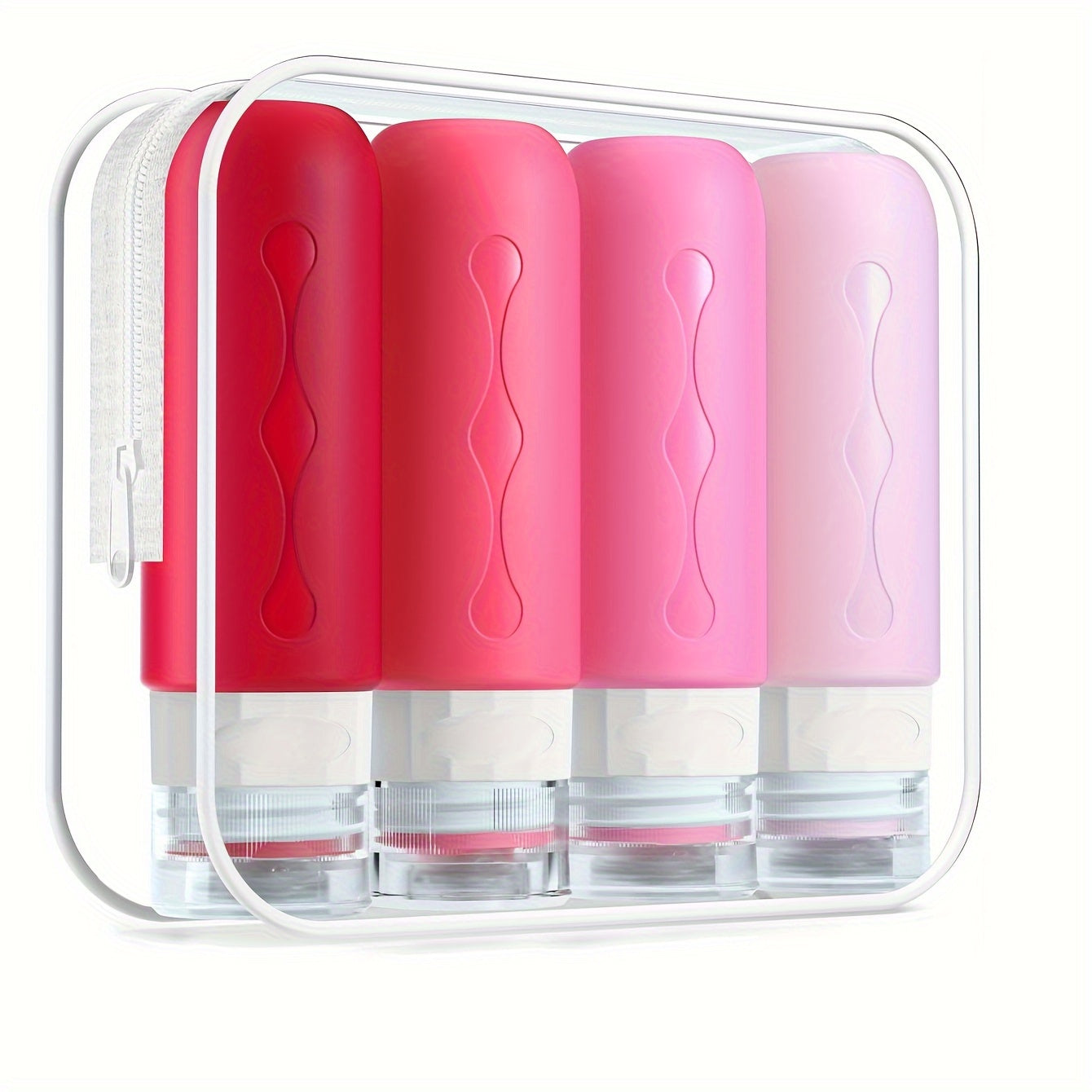 Silicone Travel Bottles - TSA-Approved Leakproof Containers - BPA-Free Fillable Liquid Travel Accessories, 3 oz, Round Unscented for Shampoo Lotion, Hand Wash, etc...