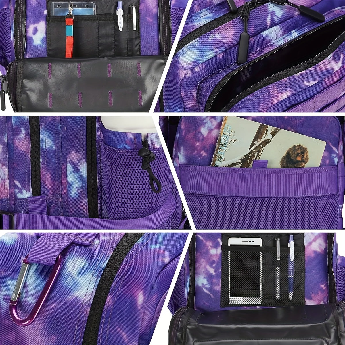 Military 45L Tactical Assault Backpack 3 day assault pack with Molle Waterproof backpack Purple Magic Color
