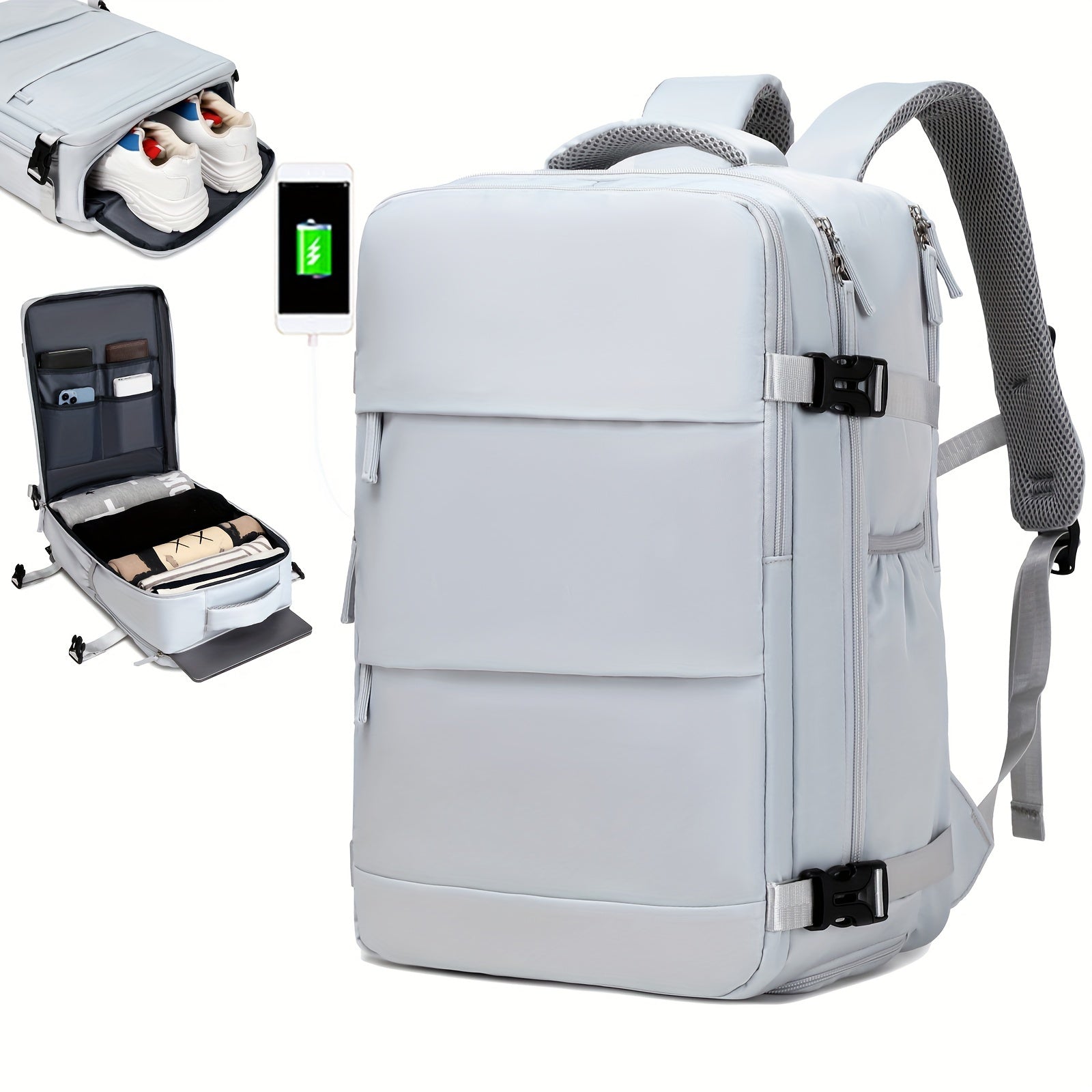Women's Travel Backpack, Airline Approved Laptop Bag for Men & Women, College Computer Bag, , Casual Backpack with Shoe Compartement