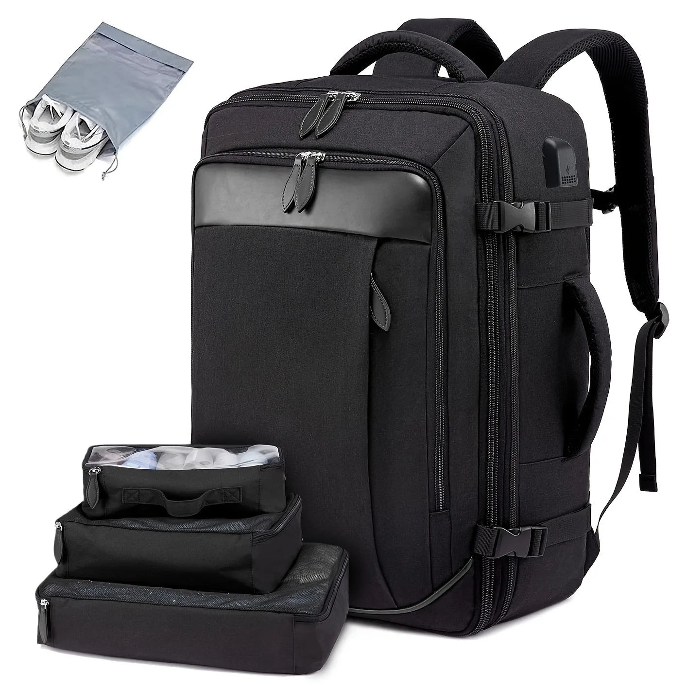40L Flight Approved Travel Backpack: Expandable Water-Resistant Weekender Bag