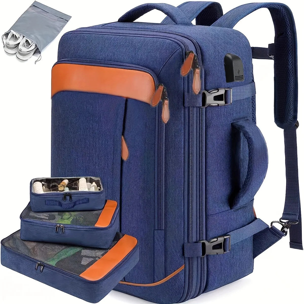 40L Flight Approved Travel Backpack: Expandable Water-Resistant Weekender Bag