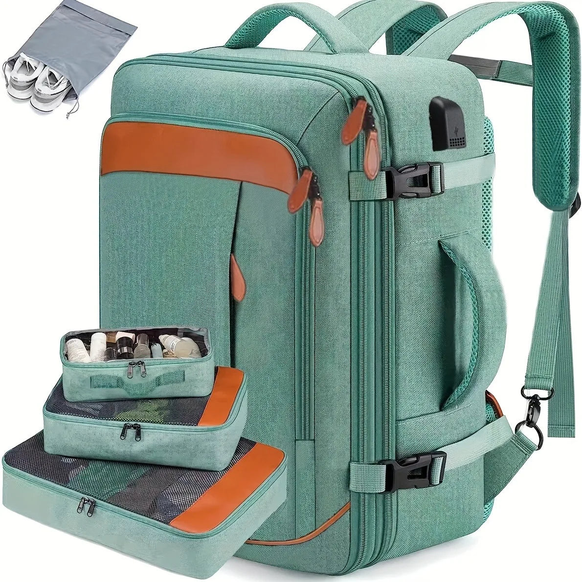 40L Flight Approved Travel Backpack: Expandable Water-Resistant Weekender Bag
