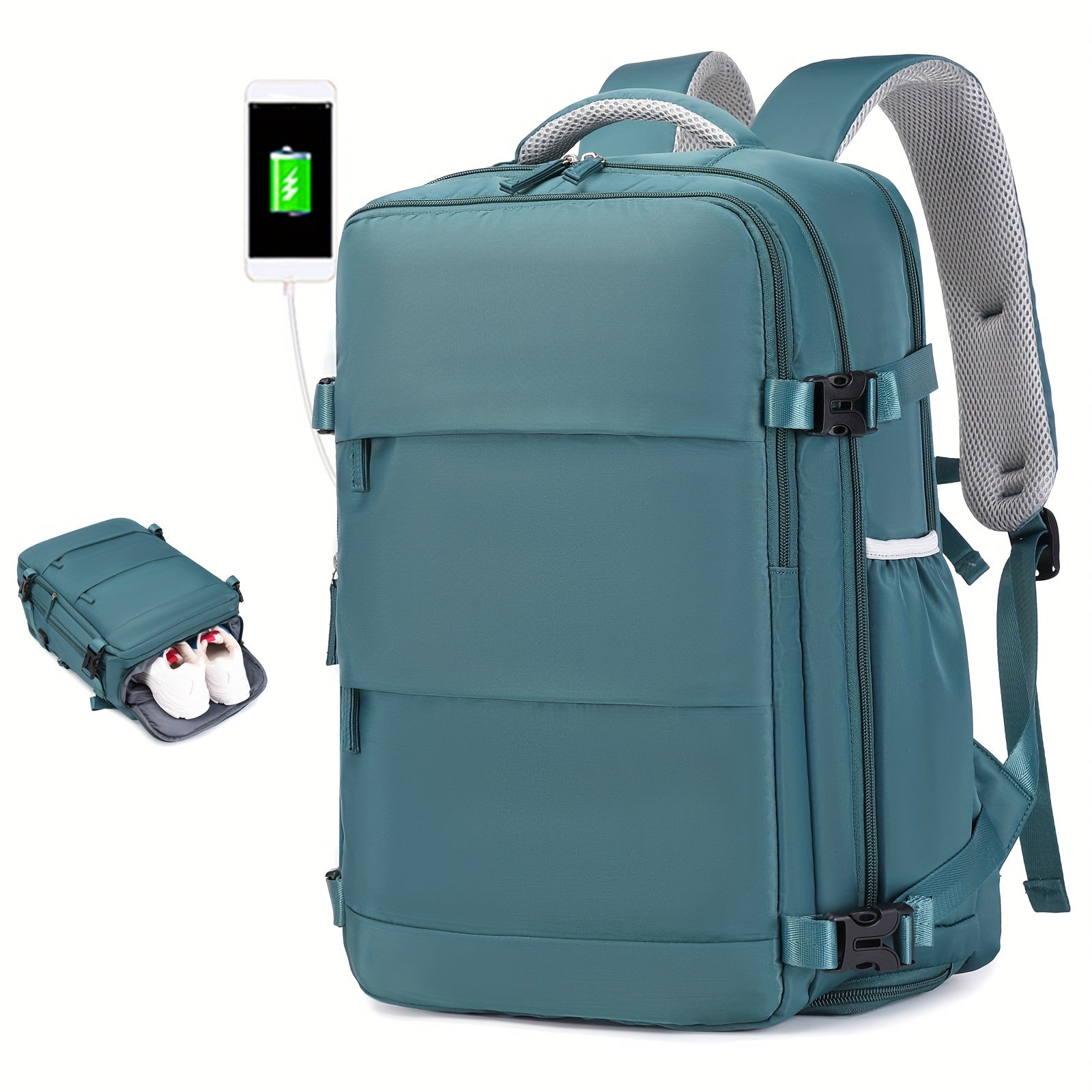 Women's Travel Backpack, Airline Approved Laptop Bag for Men & Women, College Computer Bag, , Casual Backpack with Shoe Compartement