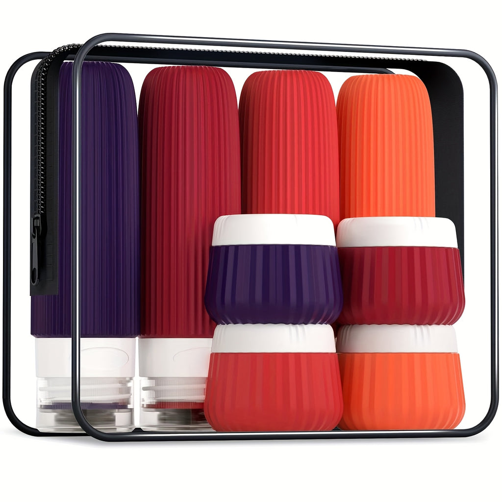 Travel Size Wash And Bath Products 3 Ounce, With Clear Bag, Leak-Proof Silicone Squeezable Travel Necessary accessories