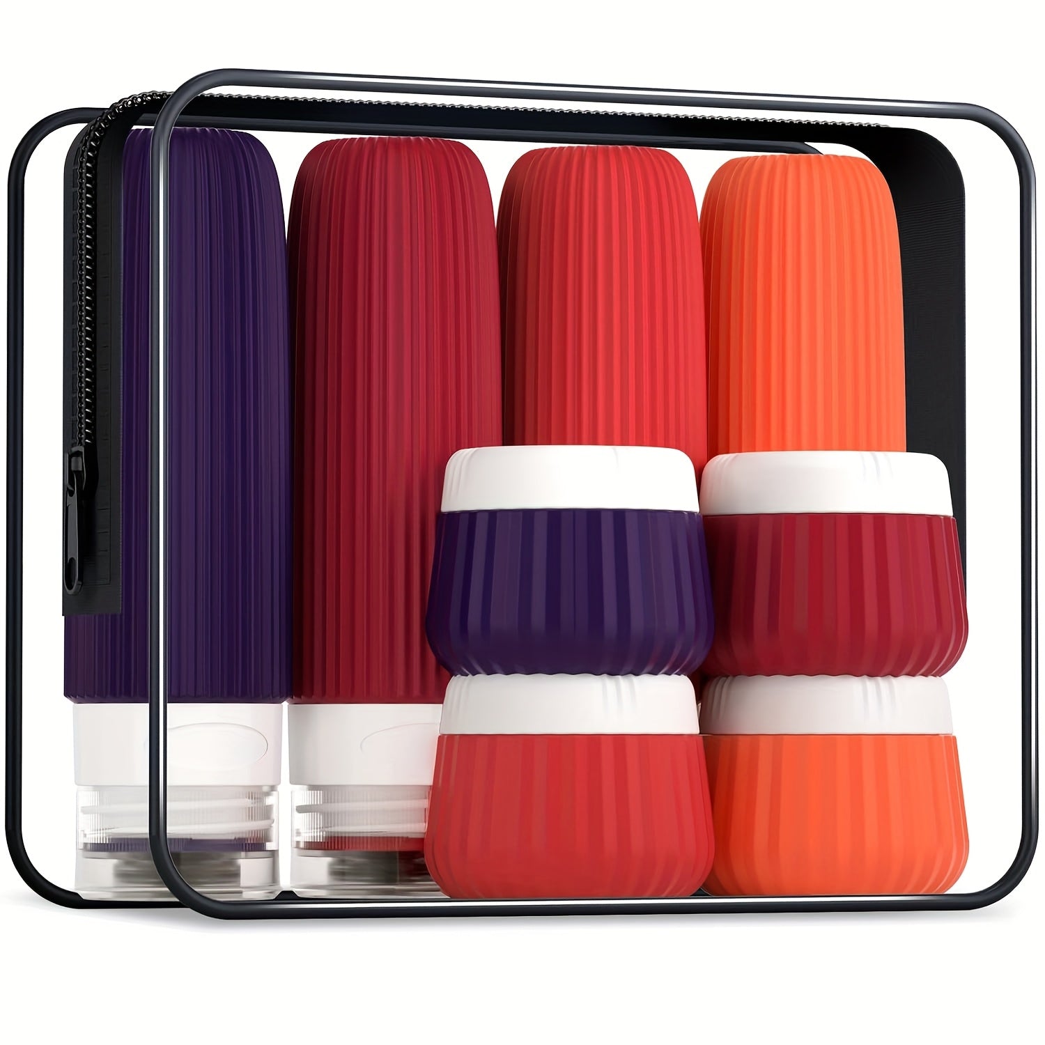 Travel Size Wash And Bath Products 3 Ounce, With Clear Bag, Leak-Proof Silicone Squeezable Travel Necessary accessories