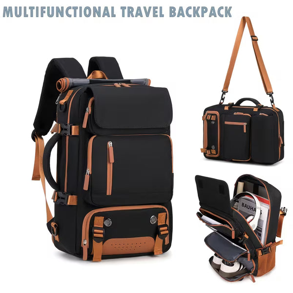 Travel Backpack for Women Men Carry On Backpack fits 16” Laptop Waterproof Convertible Backpack with Shoe Compartment (Grey)