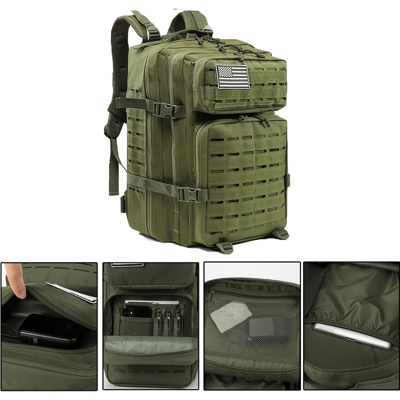 Military 45L Tactical Assault Backpack 3 day assault pack with Molle Waterproof backpack Army Green
