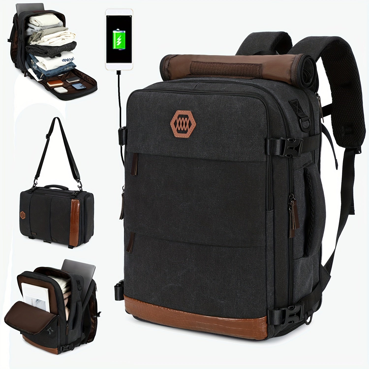 Laptop Backpack, 17.6-inch Laptop Compartment, Essential University Backpack, Travel Backpack, Airline Approved Business Travel Carry On Work Bag With Shoe Compartment
