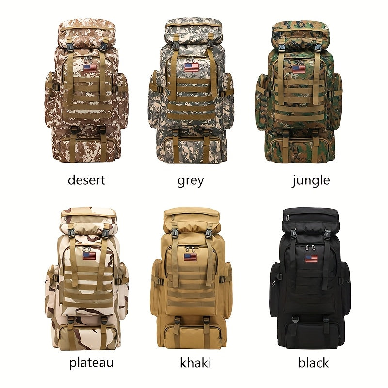 70L Hiking Backpack for Men, Waterproof Lightweight Camping Backpack, Military Rucksack with Molle, 3-Day Assault Pack for Travel, Climbing, Outdoor Sports