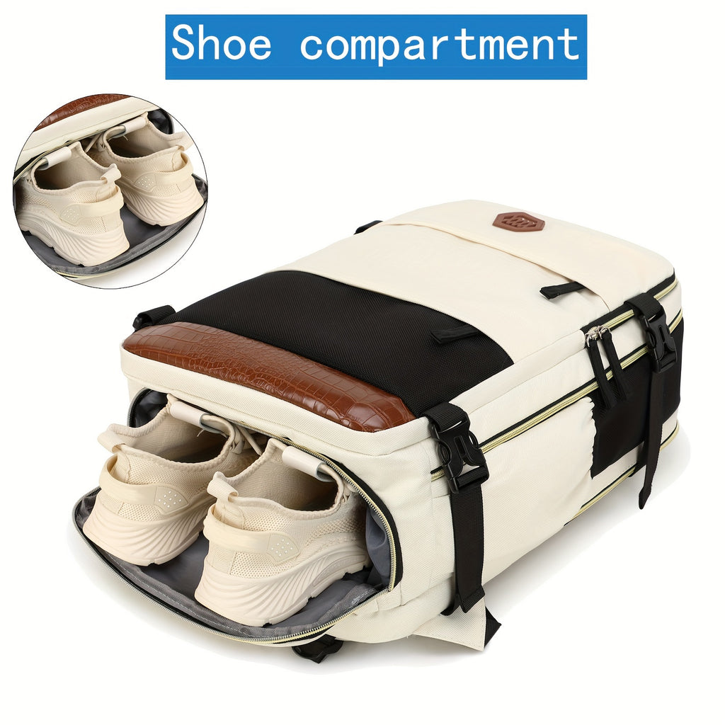 Women's Travel Backpack, Airline Approved Laptop Bag for Men & Women, College Computer Bag, , Casual Backpack with Shoe Compartement