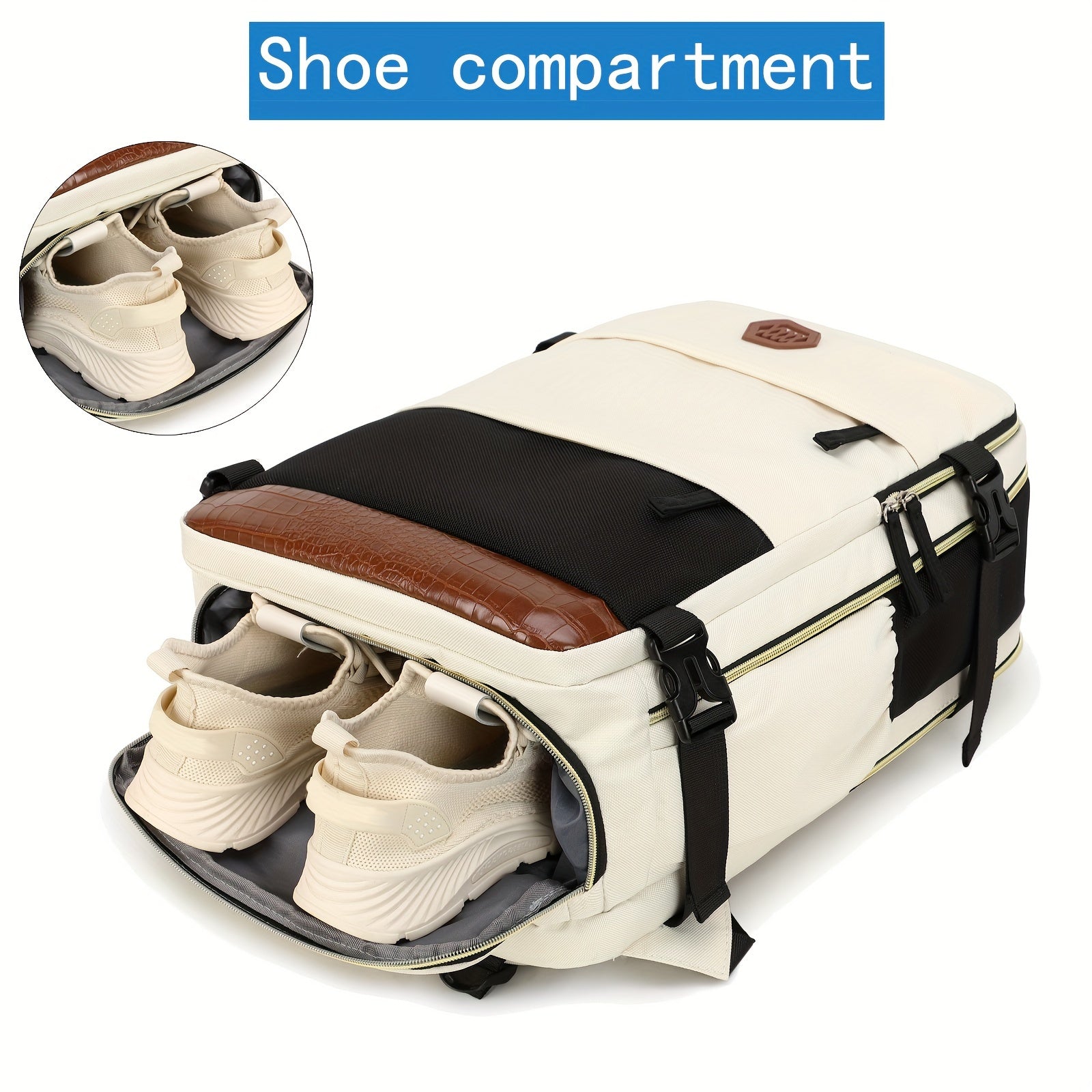 Women's Travel Backpack, Airline Approved Laptop Bag for Men & Women, College Computer Bag, , Casual Backpack with Shoe Compartement