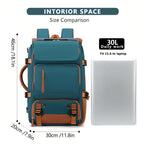 Travel Backpack for Women Men Carry On Backpack fits 16” Laptop Waterproof Convertible Backpack with Shoe Compartment (Grey)