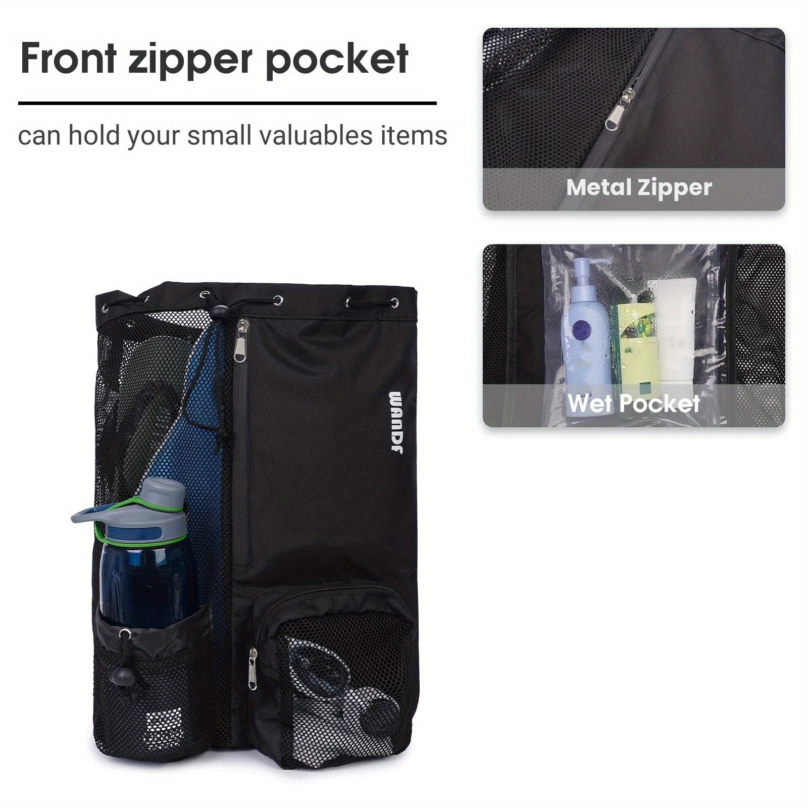Mesh Backpack Lightweight Mesh Drawstring Backpack, Swimming Bag For School, Gym, And Workout Gear With Wet Pocket | Best Travel Backpack For Women Men