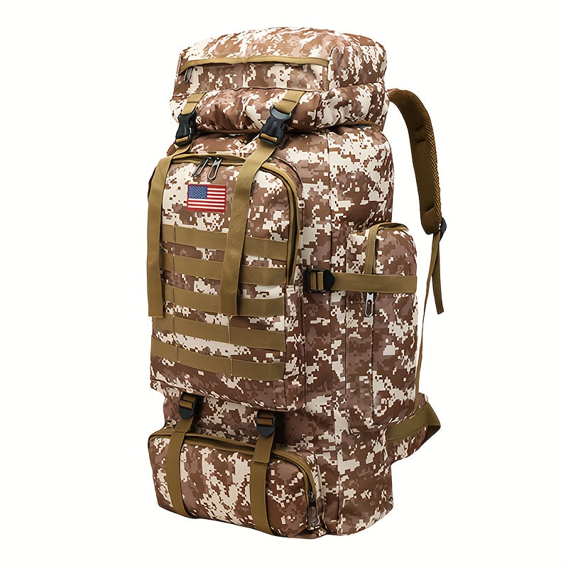 70L Hiking Backpack for Men, Waterproof Lightweight Camping Backpack, Military Rucksack with Molle, 3-Day Assault Pack for Travel, Climbing, Outdoor Sports