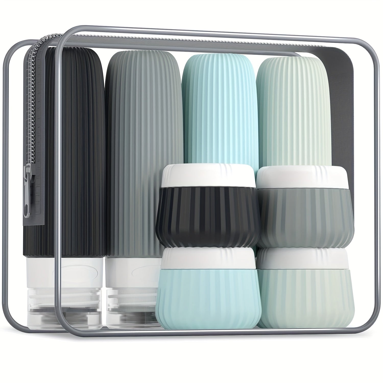 Travel Size Wash And Bath Products 3 Ounce, With Clear Bag, Leak-Proof Silicone Squeezable Travel Necessary accessories