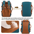 Travel Backpack for Women Men Carry On Backpack fits 16” Laptop Waterproof Convertible Backpack with Shoe Compartment (Grey)
