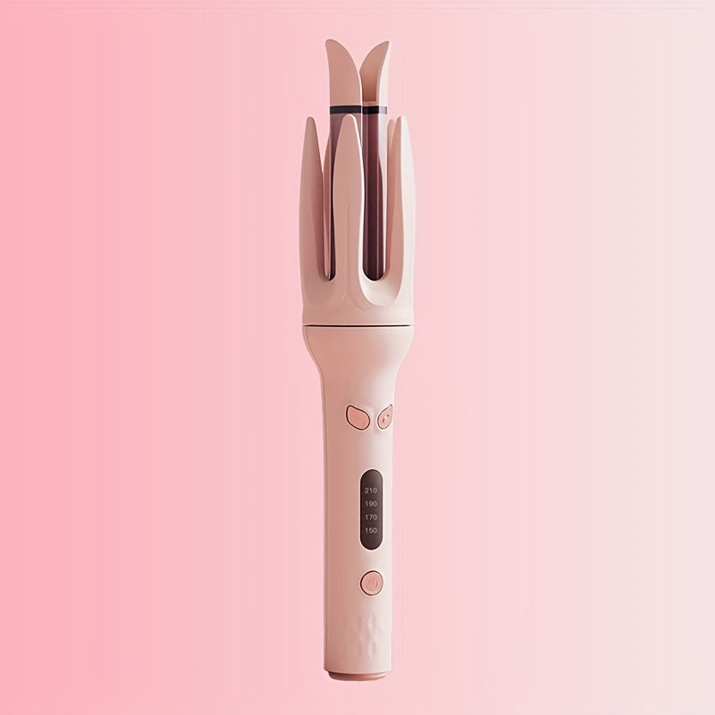 Auto Hair Curler with Rotation, 4 Heat Settings (300°-410°F) for All Hair Types, Automatic Curling Iron with Anti-Scald Shell & Dual Rotation for Beach Waves & Spiral Curls