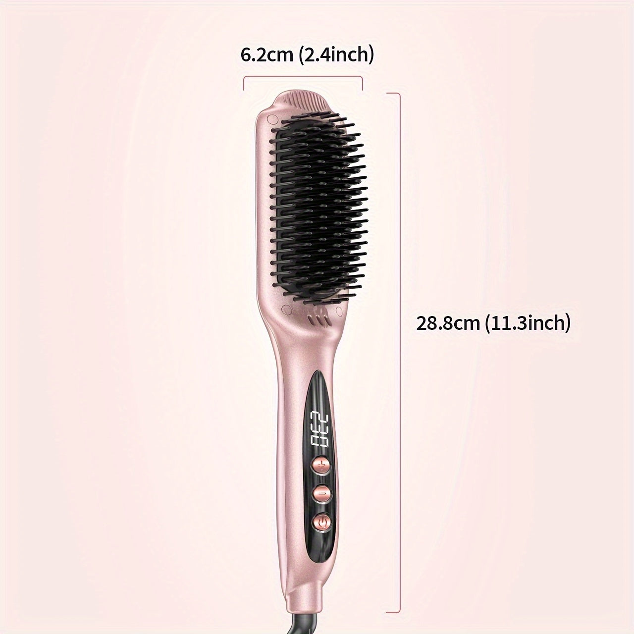 Hair Straightener Brush: Ceramic Negative Ionic Hot Brush for Straightening Smoothing Hair - Reduce Frizz 30s Fast Heating Dual Voltage