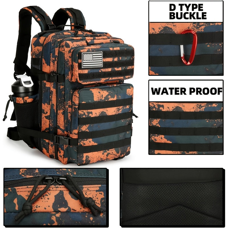 Military 45L Tactical Assault Backpack 3 day assault pack with Molle Waterproof backpack Mars Camo