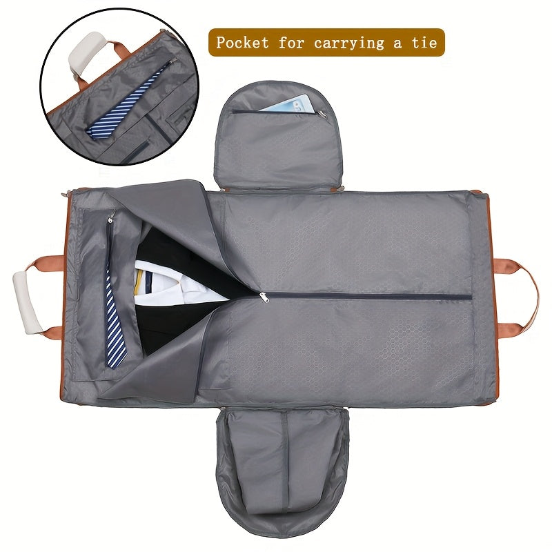 Convertible Travel Garment Bag, Overnight Bag Waterproof Carry-on Garment Duffel Bag for Men Women - 2 in1 Hanging Suitcase Suit Business Travel Bag