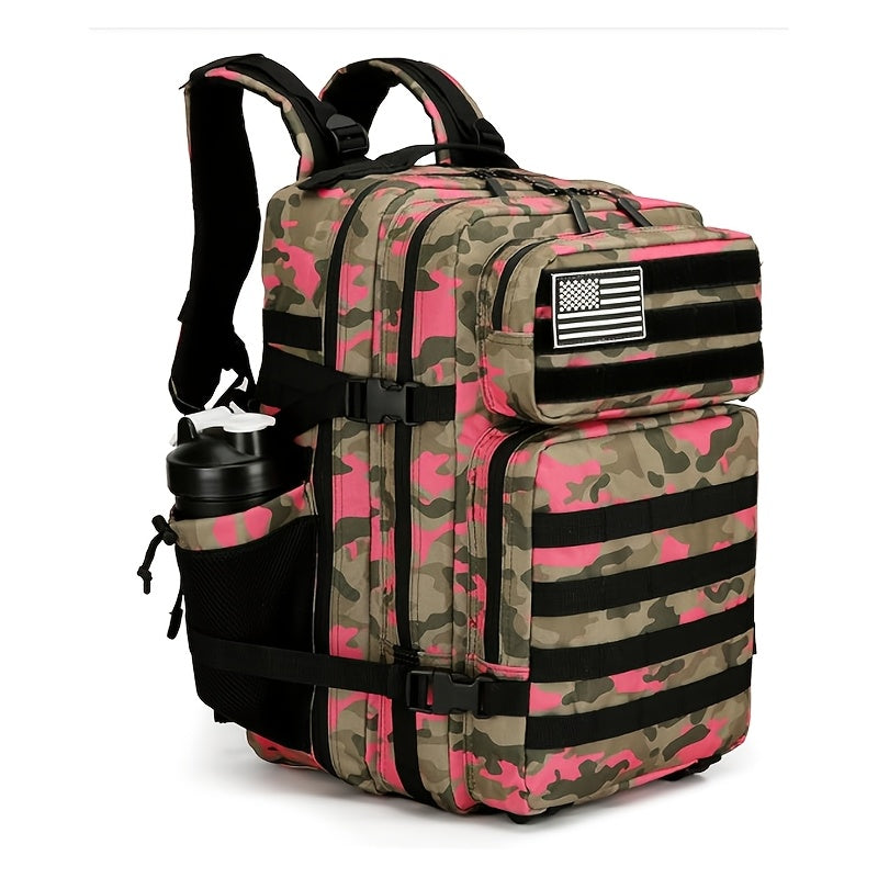 Military 45L Tactical Assault Backpack 3 day assault pack with Molle Waterproof backpack  Pink Camo