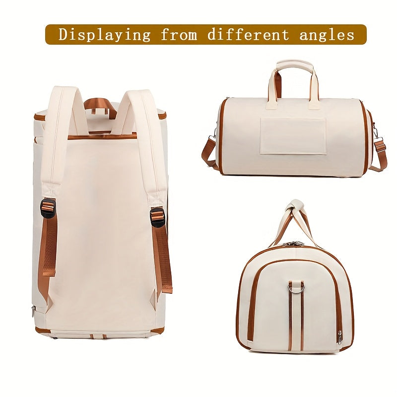 Convertible Travel Garment Bag, Overnight Bag Waterproof Carry-on Garment Duffel Bag for Men Women - 2 in1 Hanging Suitcase Suit Business Travel Bag